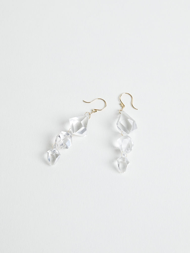 Ten Thousand Things - 18k Crystal Triple Drop Faceted Cut Stone Earring