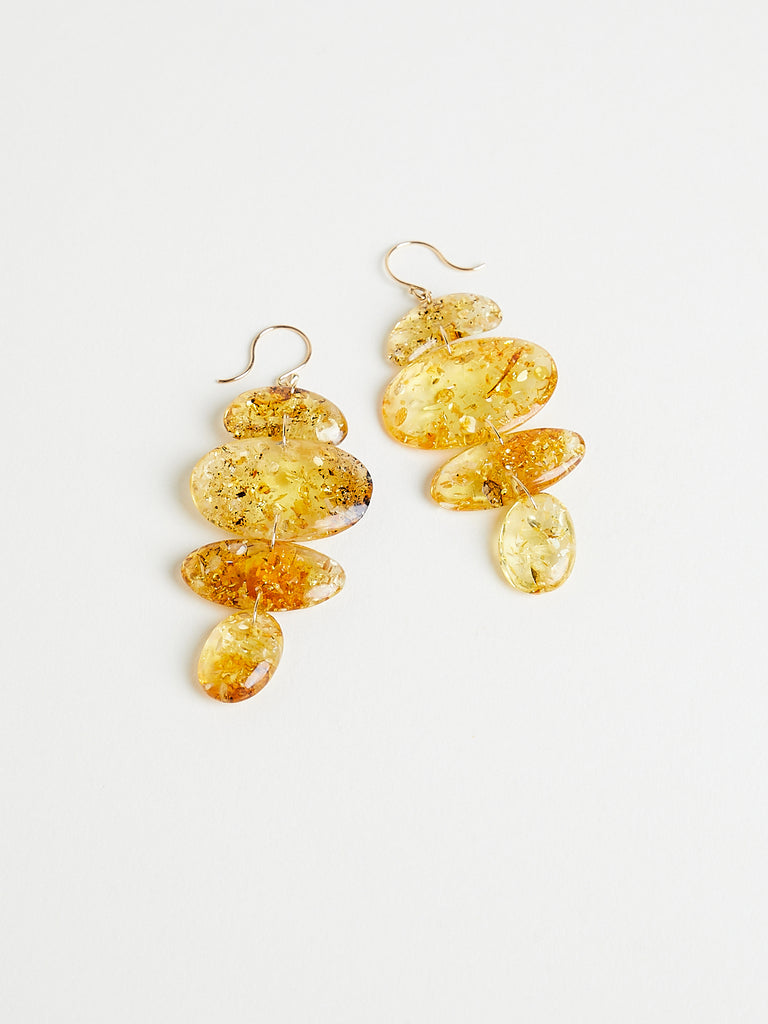 Ten Thousand Things - Oval Totem Amber Earring in 18k Gold