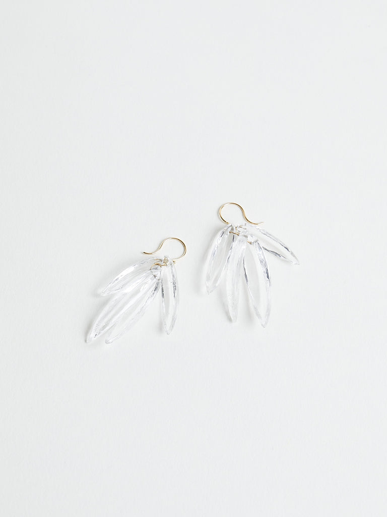 Ten Thousand Things - 18k Crystal Cut Stone Leaf Earring