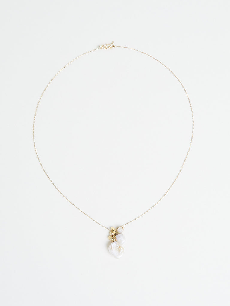 Ten Thousand Things American Natural Pearl Charm Necklace on 18k Yellow Gold