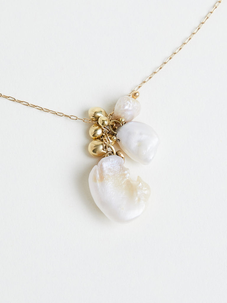 Ten Thousand Things American Natural Pearl Charm Necklace on 18k Yellow Gold