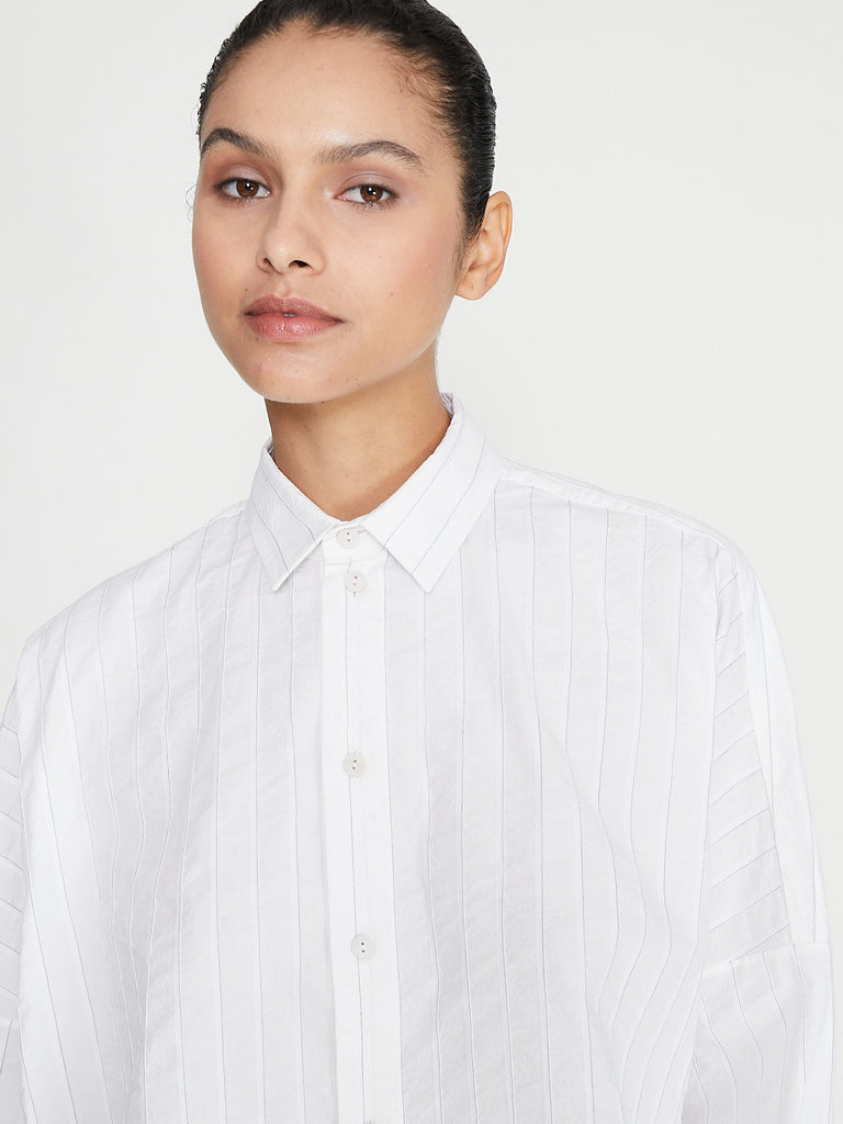 Toogood - The Farrier Shirt in Raised Stripe Chalk
