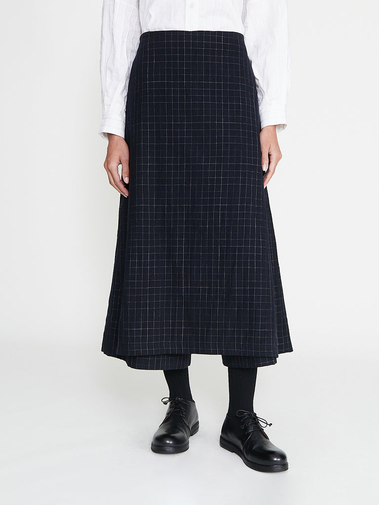 Toogood - The Printer Culotte in Crumpled Check Ink