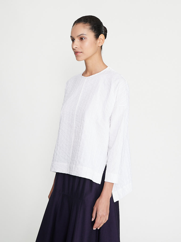Toogood - The Archivist Top in Raised Stripe Chalk