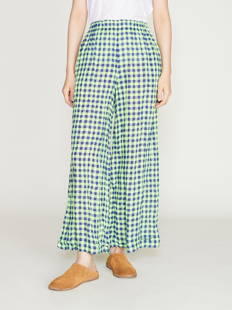 Daniela Gregis - Pantalone Trousers Pigiama Tasche Largo 105 Orlo Lavato in Check Colour Mix 1