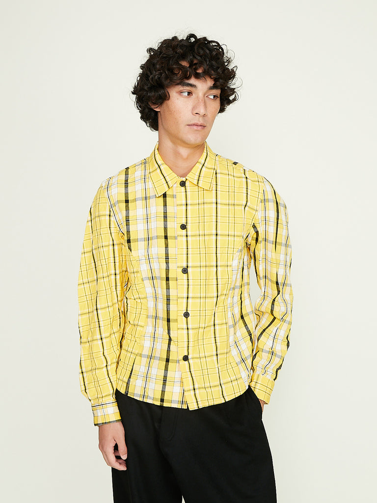 Unkruid - Corset Shirt in Yellow Mixed Kelsch Cloths