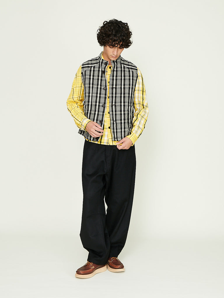 Unkruid - News From Home Vest in Black Wool Kelsch Cloth
