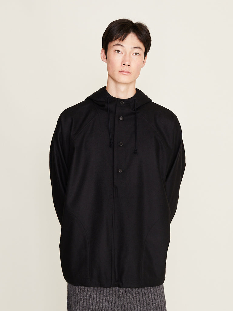 Unkruid - Early Morning Shirt in Black Fine Loden