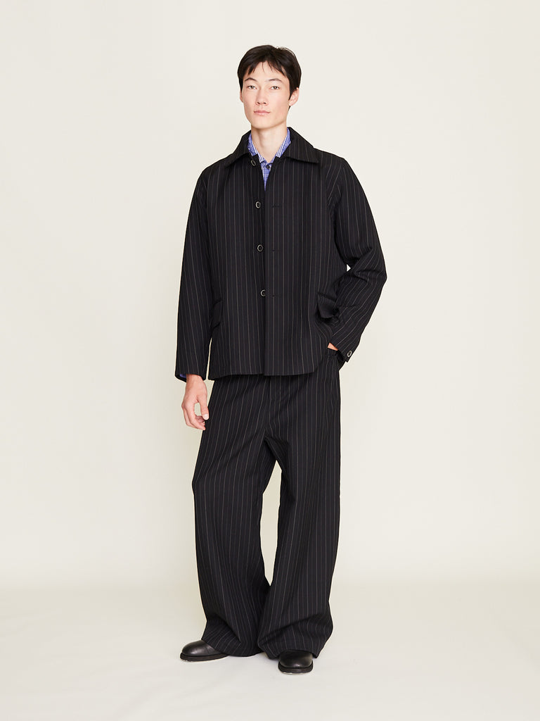 Unkruid - Alte Music Jacket in Black Pinstripe