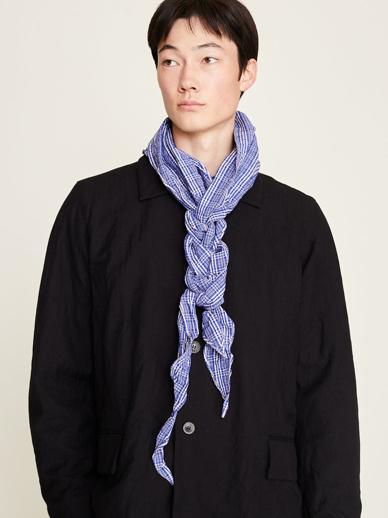 Unkruid - Three Points Hankerchief in Blue Wool Kelsch