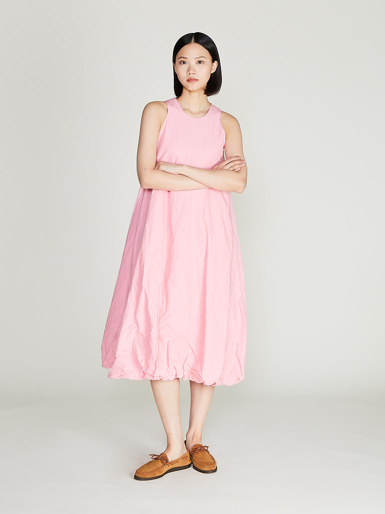 Unkruid - Light Light Dress in Pink Ramie Dense Typewriter