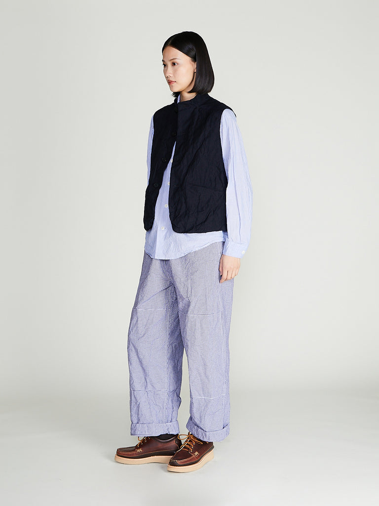 Unkruid - Gardening Trousers in Blue White Bakers Pepita