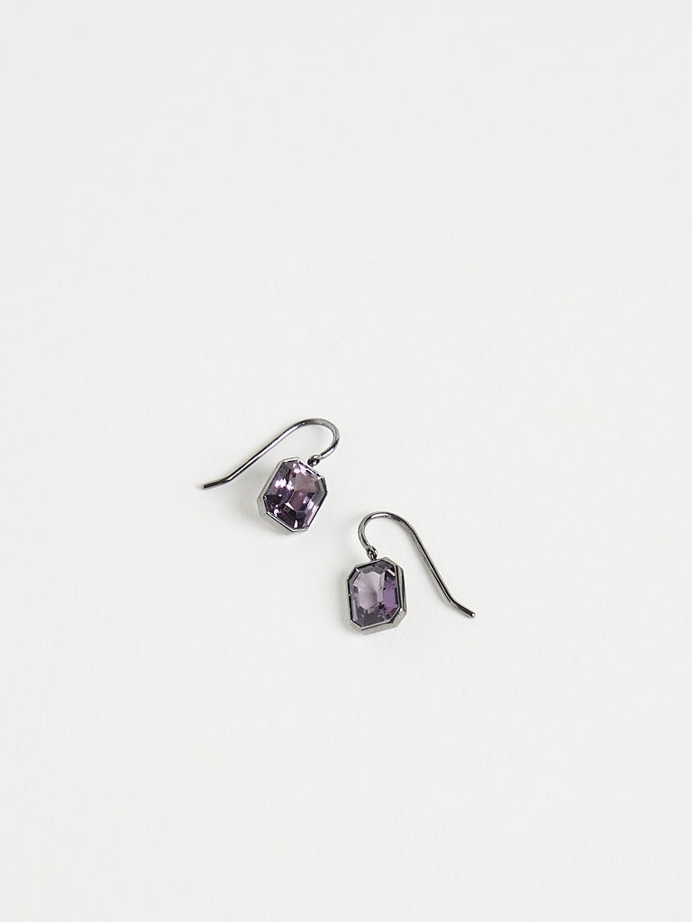 William Welstead - 4.68ct Purple Spinel Hook Earrings on Blackened Platinum