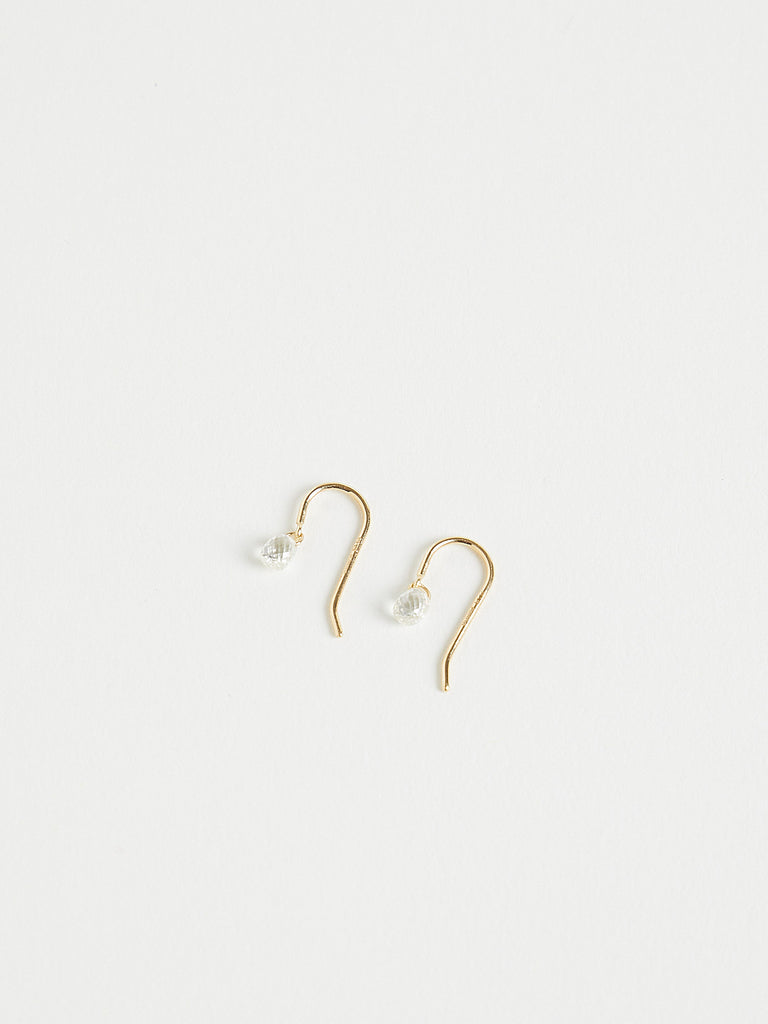 William Welstead - 1.11ct Briolette Diamond Hook Earrings on 18k Yellow Gold