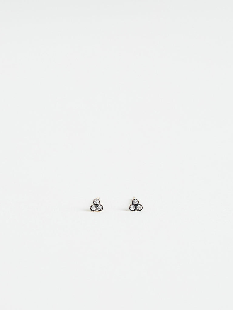 Yannis Sergakis - Charnières Stud Earring Pair with 0.05ct White Diamonds on 18k Yellow Gold