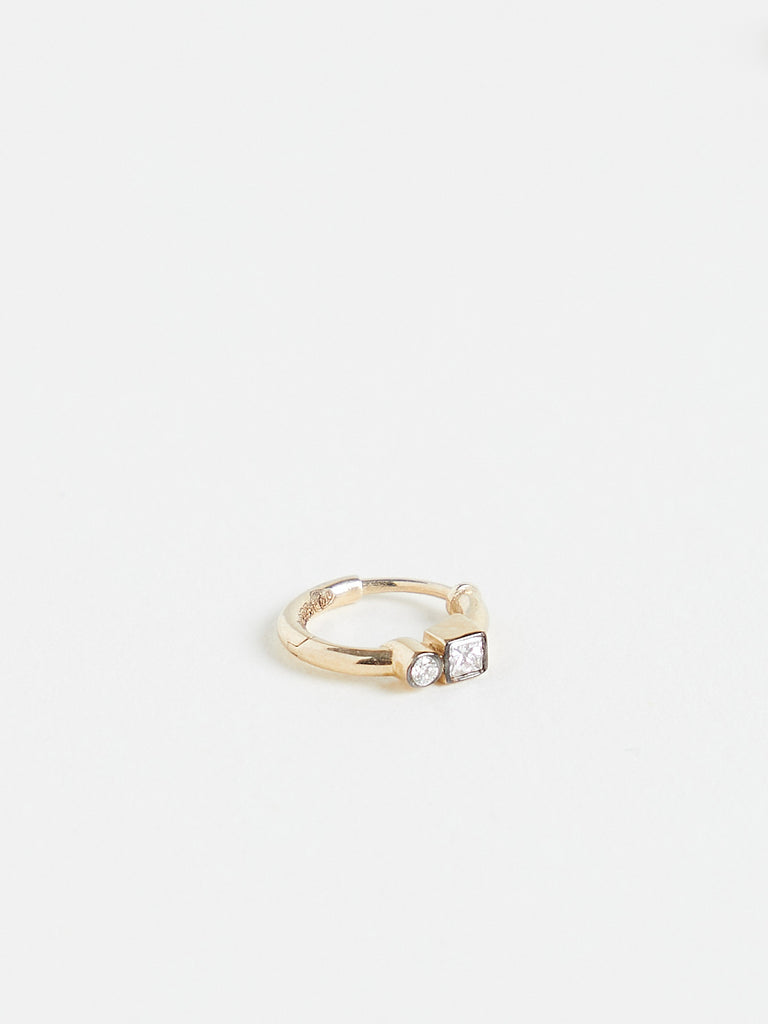 Yannis Sergakis - Hoop Earring Single with 0.05ct White Diamonds on 9k Yellow Gold