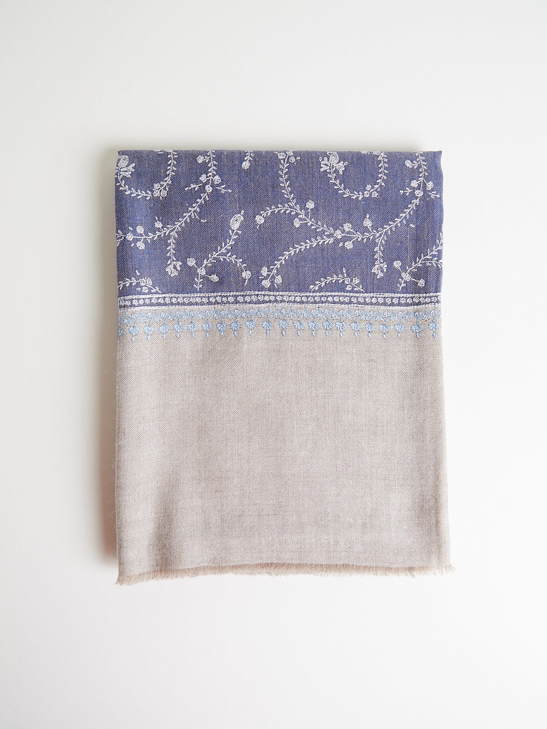 Yaser Shaw Embroidered Pashmina Shawl in Lavender