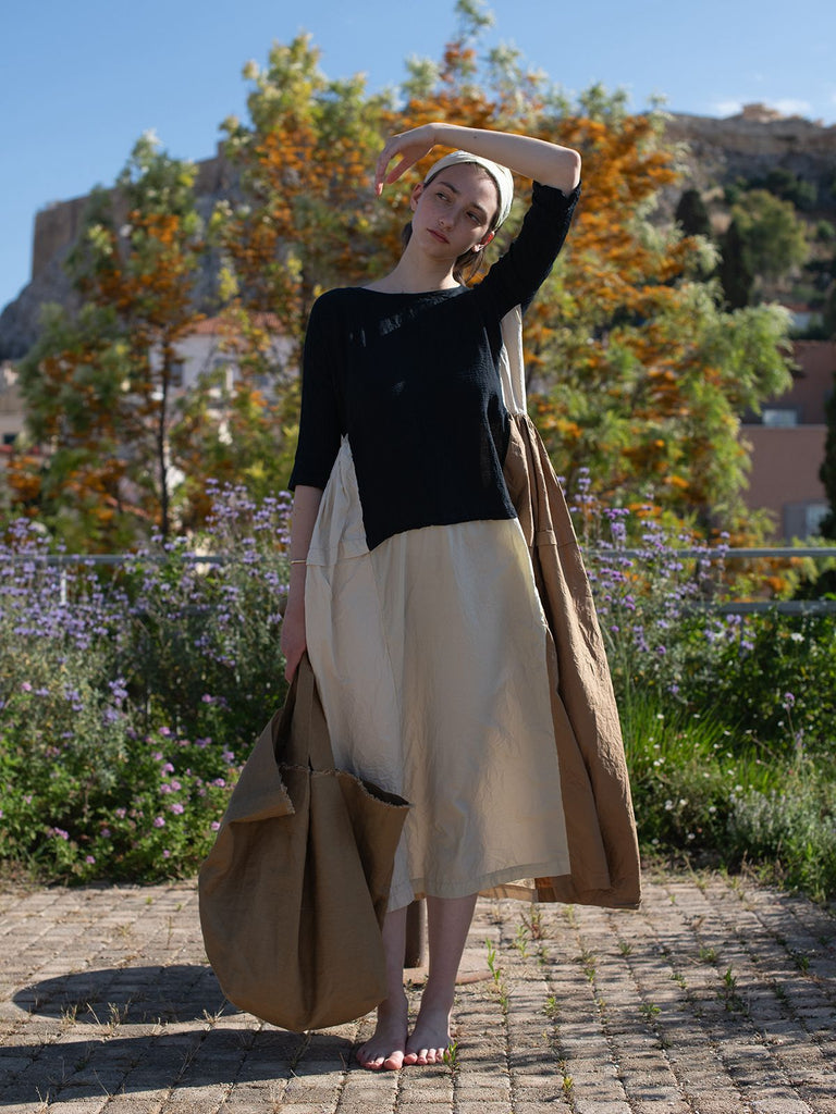 Abito Dress Nove Ptc 130 Lavato in Black Natural