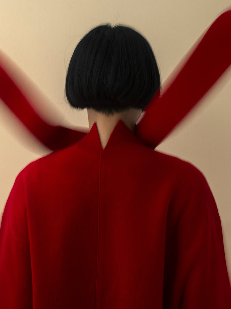 Carven - Scarf Top in Crimson