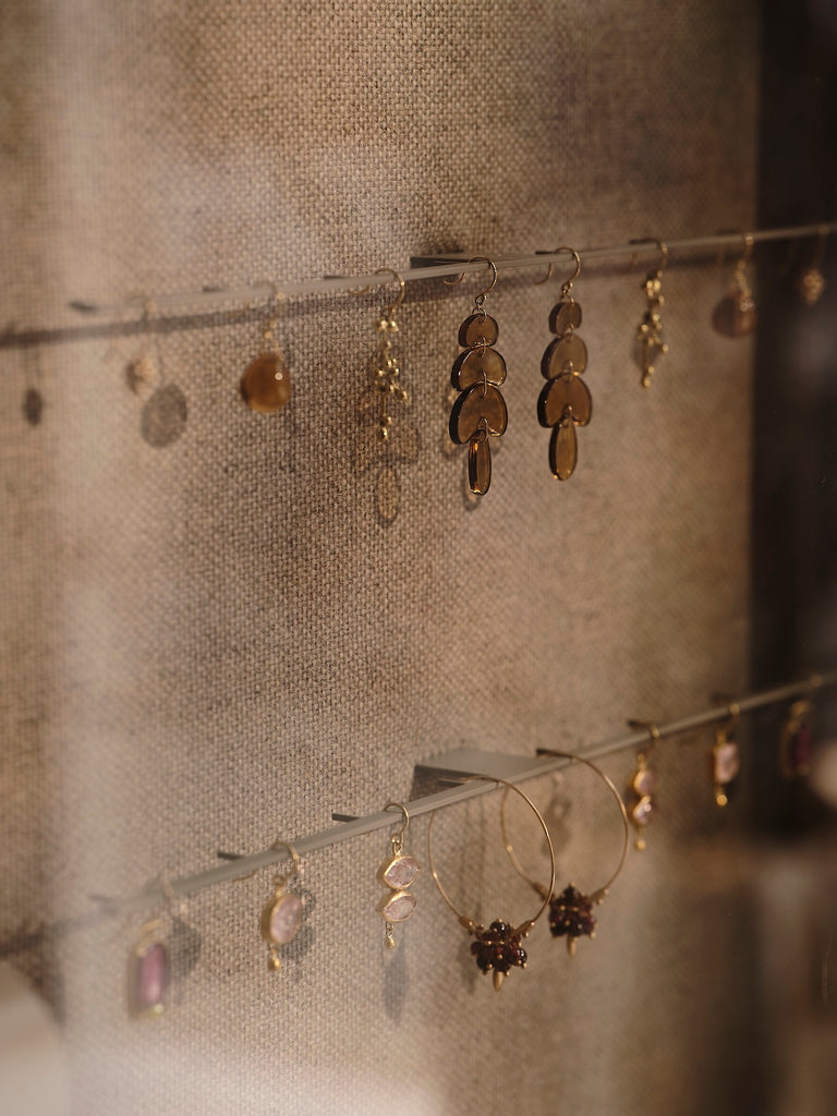 Ten Thousand Things - Citrine Small Flat Totem Earrings on 18k Yellow Gold