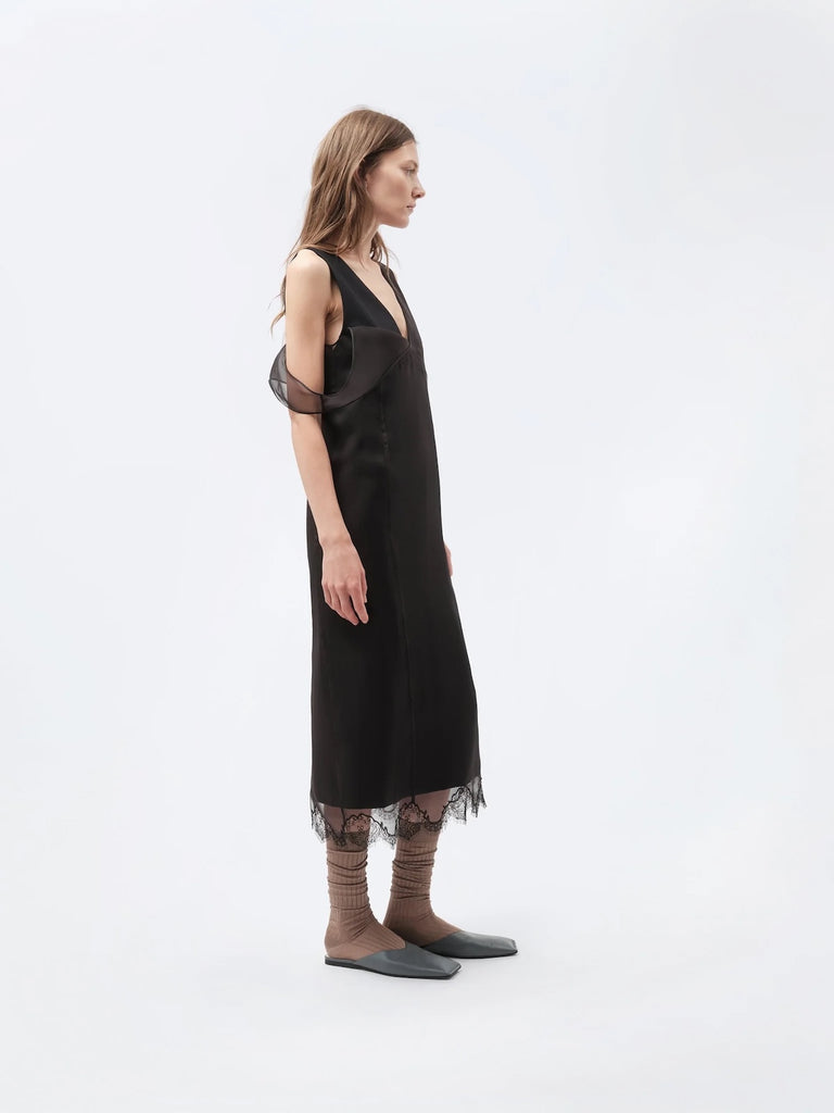 Carven - Layered Lingerie Dress in Deep Black