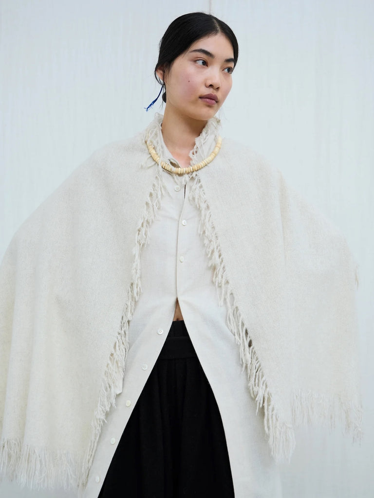 Nomad Net Crest Scarf in Natural Yak White