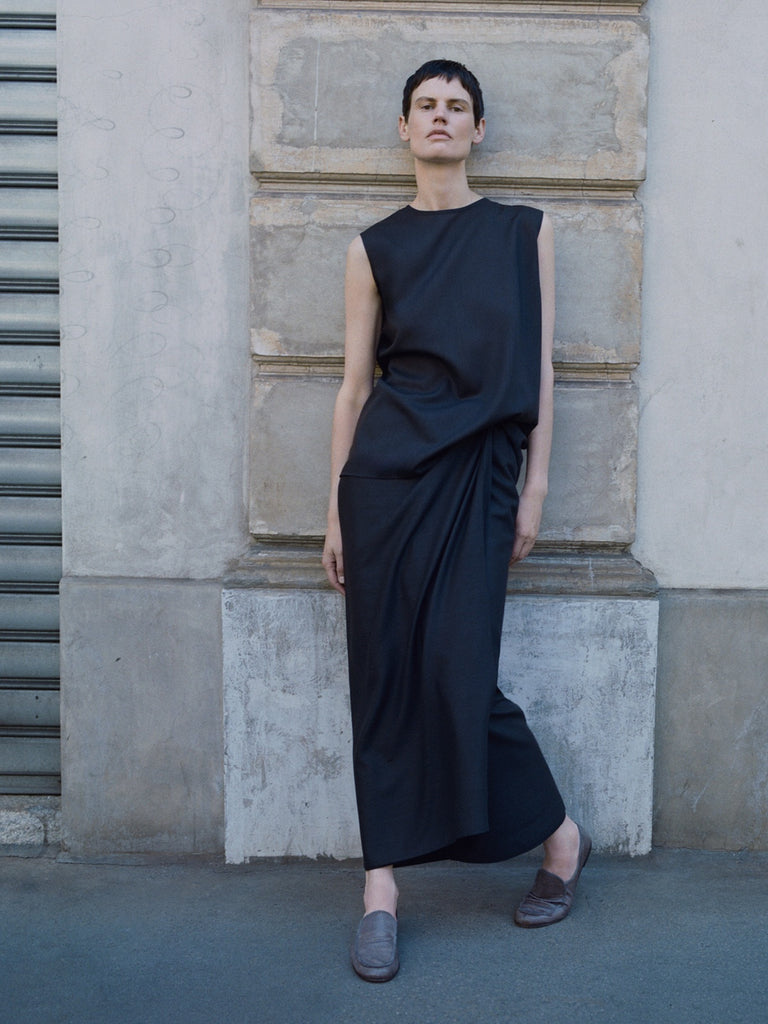 Long Sarong Skirt 2 Layers in Ebano