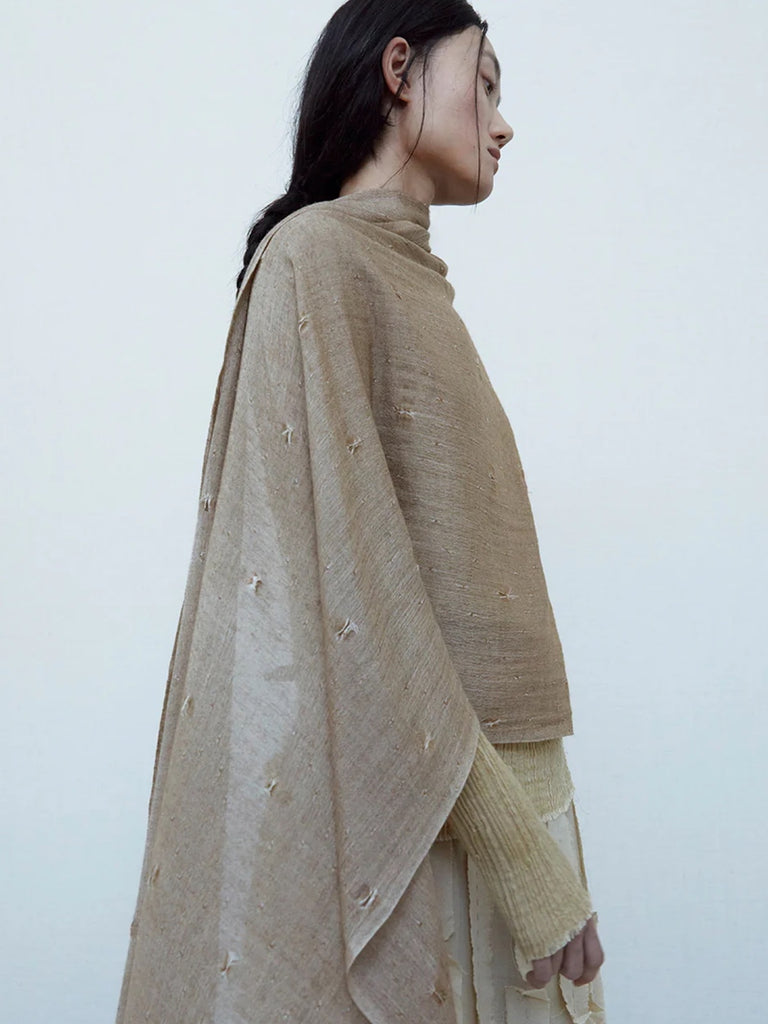 Feather Split Scarf in Sand