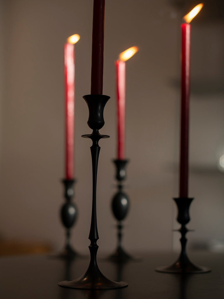 E.R. Butler & CO 0208 Biedermeir Ted Muehling Candlesticks in Oxidised Bronze