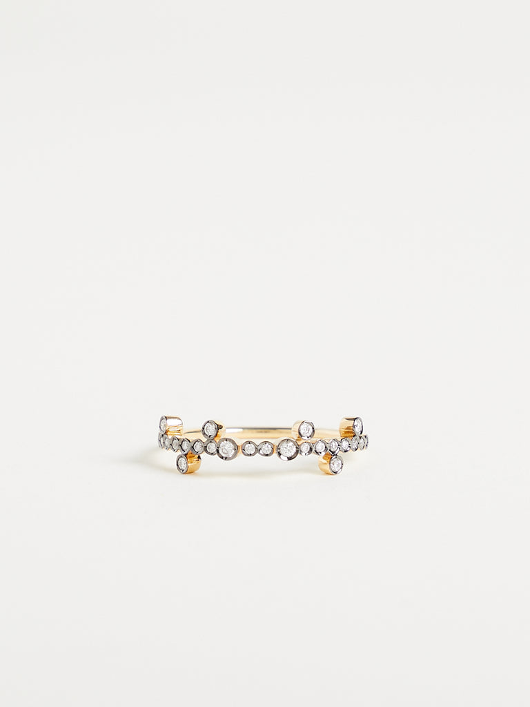 Yannis Sergakis Fleurs Sauvages Ring in 18k Yellow Gold with 0.14ct White Diamonds
