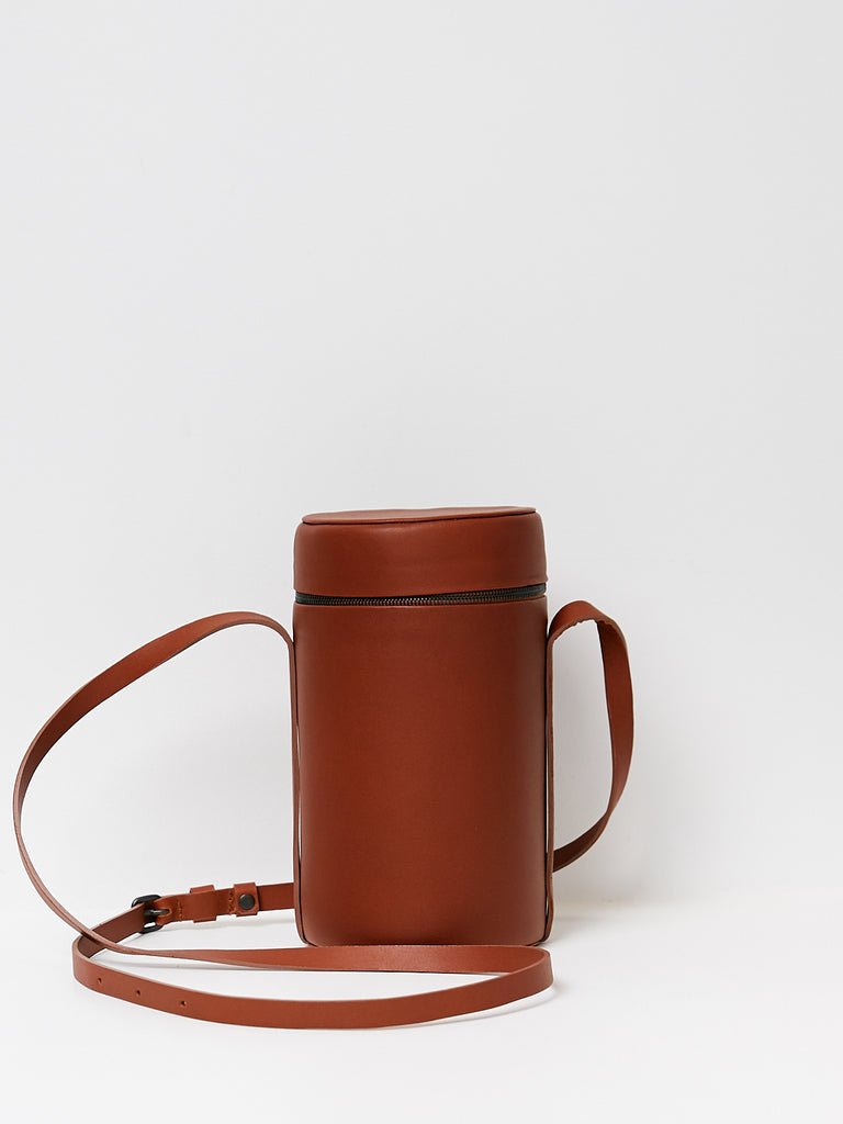 Isaac Reina Lens Camera Bag in Dark Honey/Natural Leather