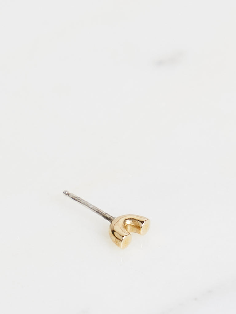 Fay Andrada Medium Kavio Outward Curve Single Earring Stud in Brass