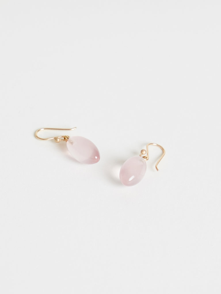 Ted Muehling - Berry Earrings in 14k Yellow Gold with Rose Quartz