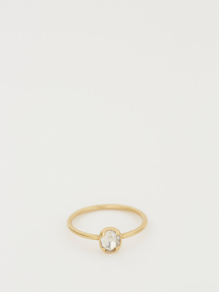 Gabriella Kiss 0.54ct White Rose Cut Diamond Ring In 18k Yellow Gold