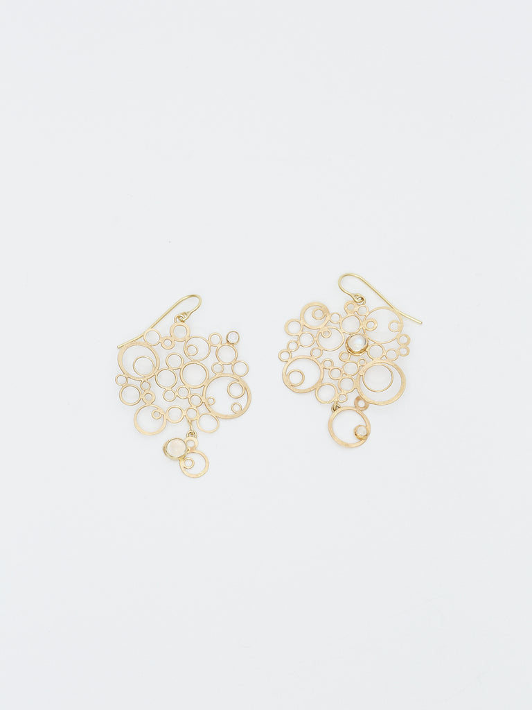 Judy Geib Bubbly Earrings in 18K Yellow Gold with Moonstones