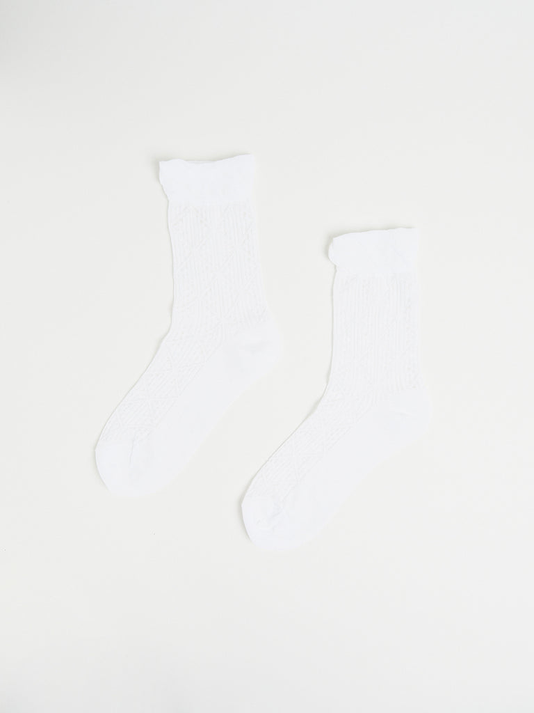 Antipast Sheer Diamond Socks in White