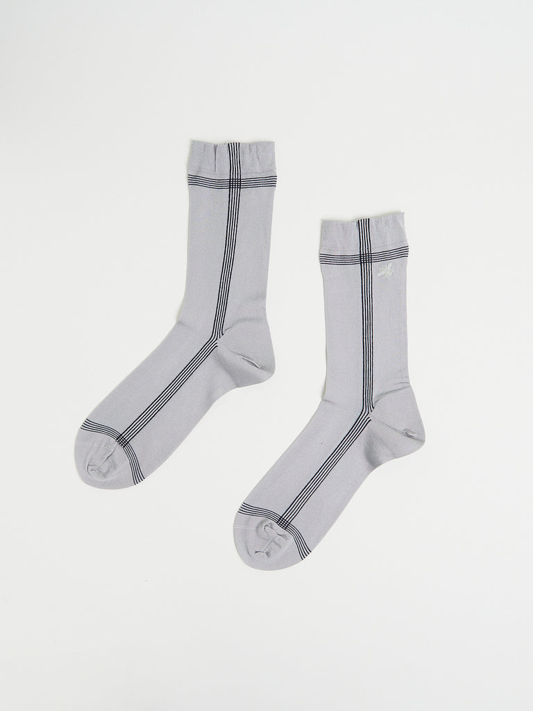 Antipast Side Line Silk Socks in Light Grey