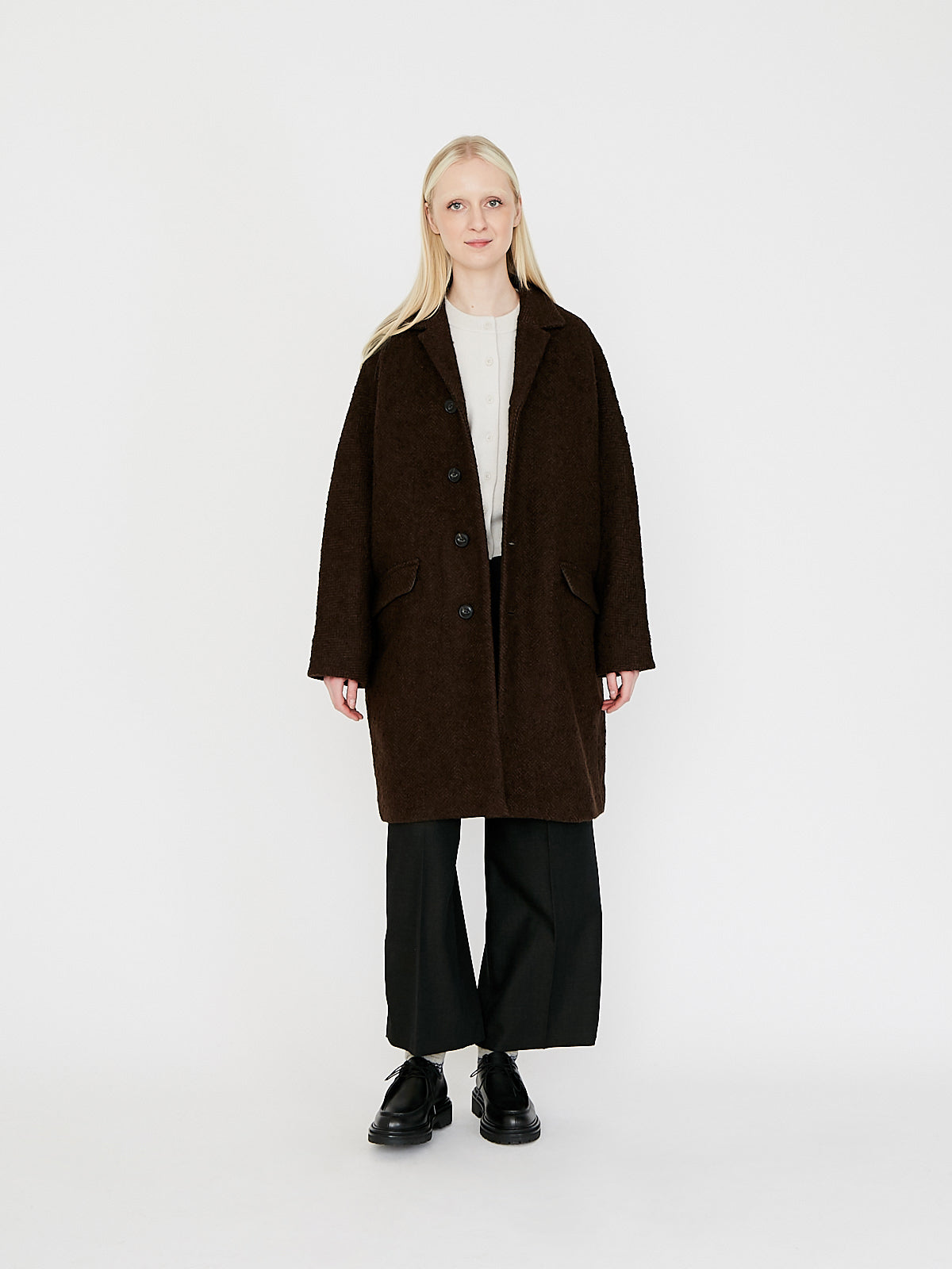 Grandpa Coat in Redish Dark Brown