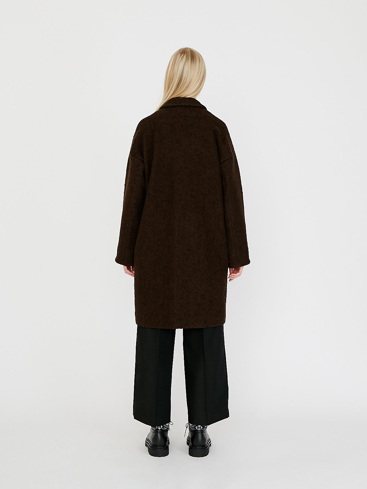 Grandpa Coat in Redish Dark Brown