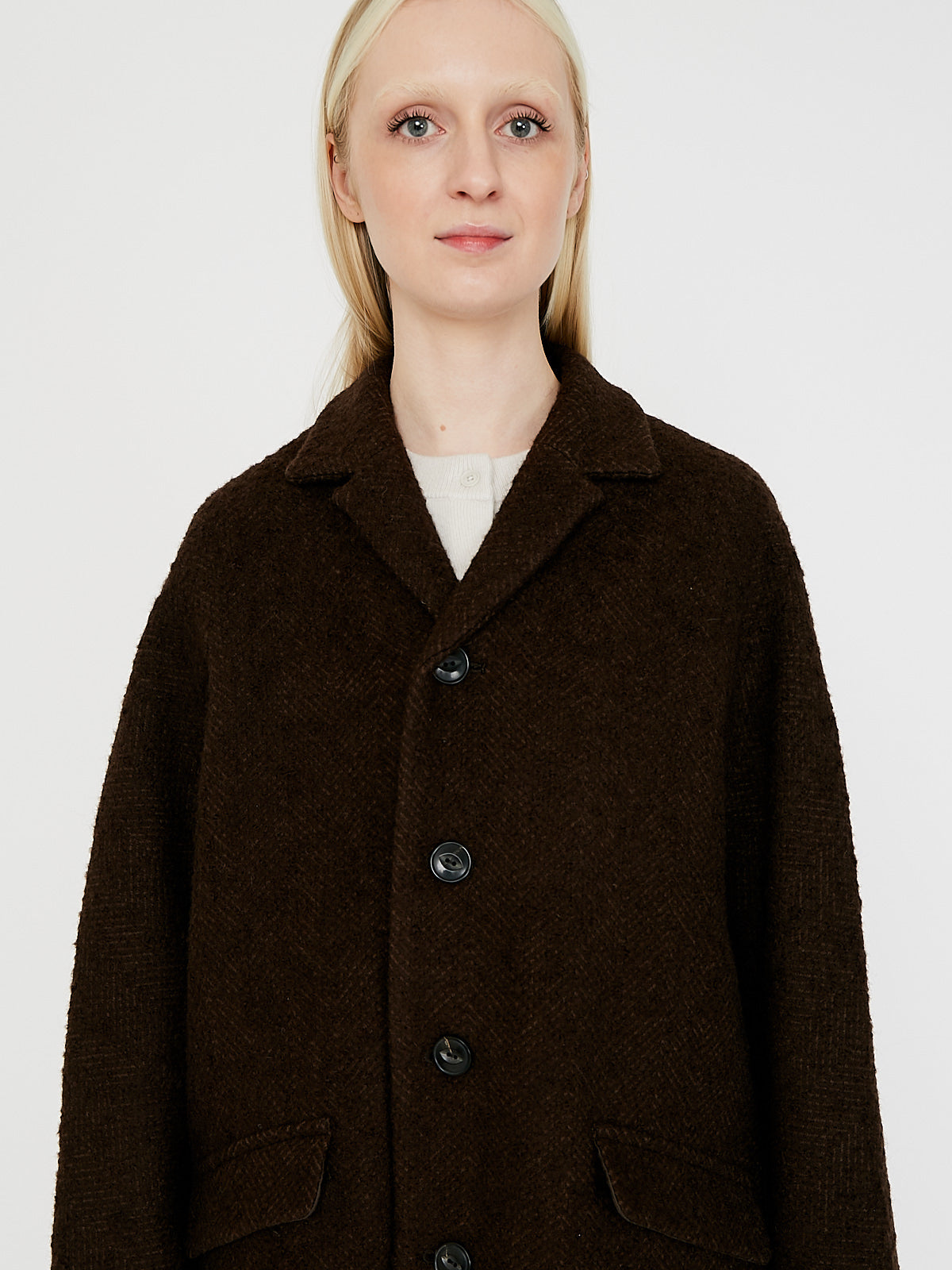 Grandpa Coat in Redish Dark Brown