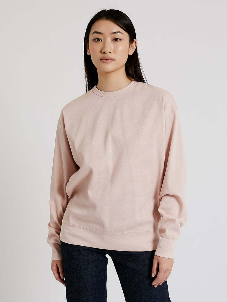 Chimala Honeycomb Crew Top in Pale Pink