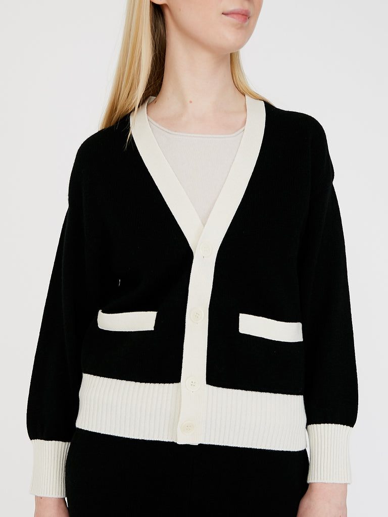 Clements Ribeiro Deauville Cardigan in Black/White