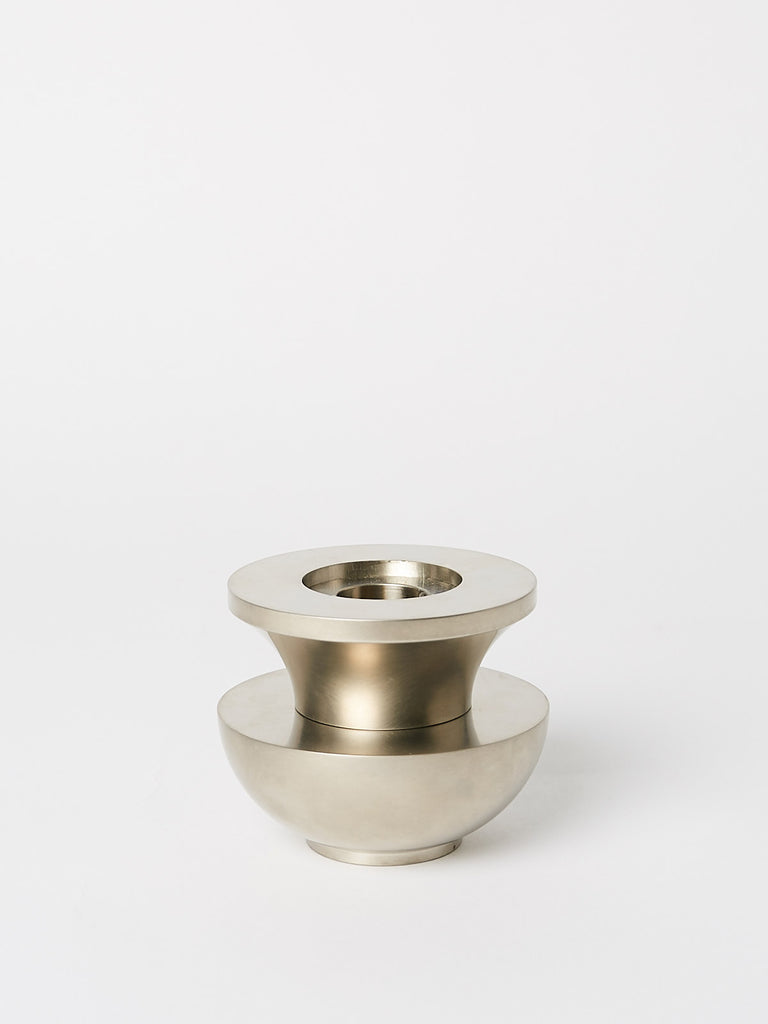 Tulip Candle Holder in Satin Nickel by Commune