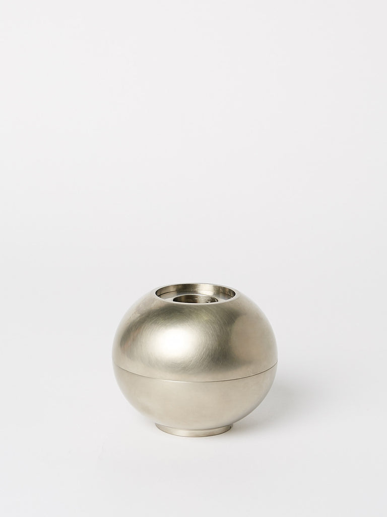 Dome Candle Holder in Satin Nickel by Commune