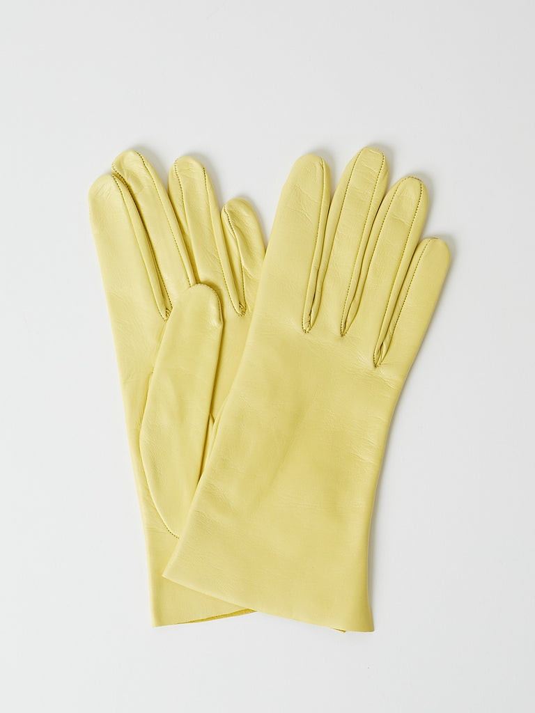 Daniela Gregis Guanti Gloves Nappa Sfoderato Taglio Vivo in Yellow