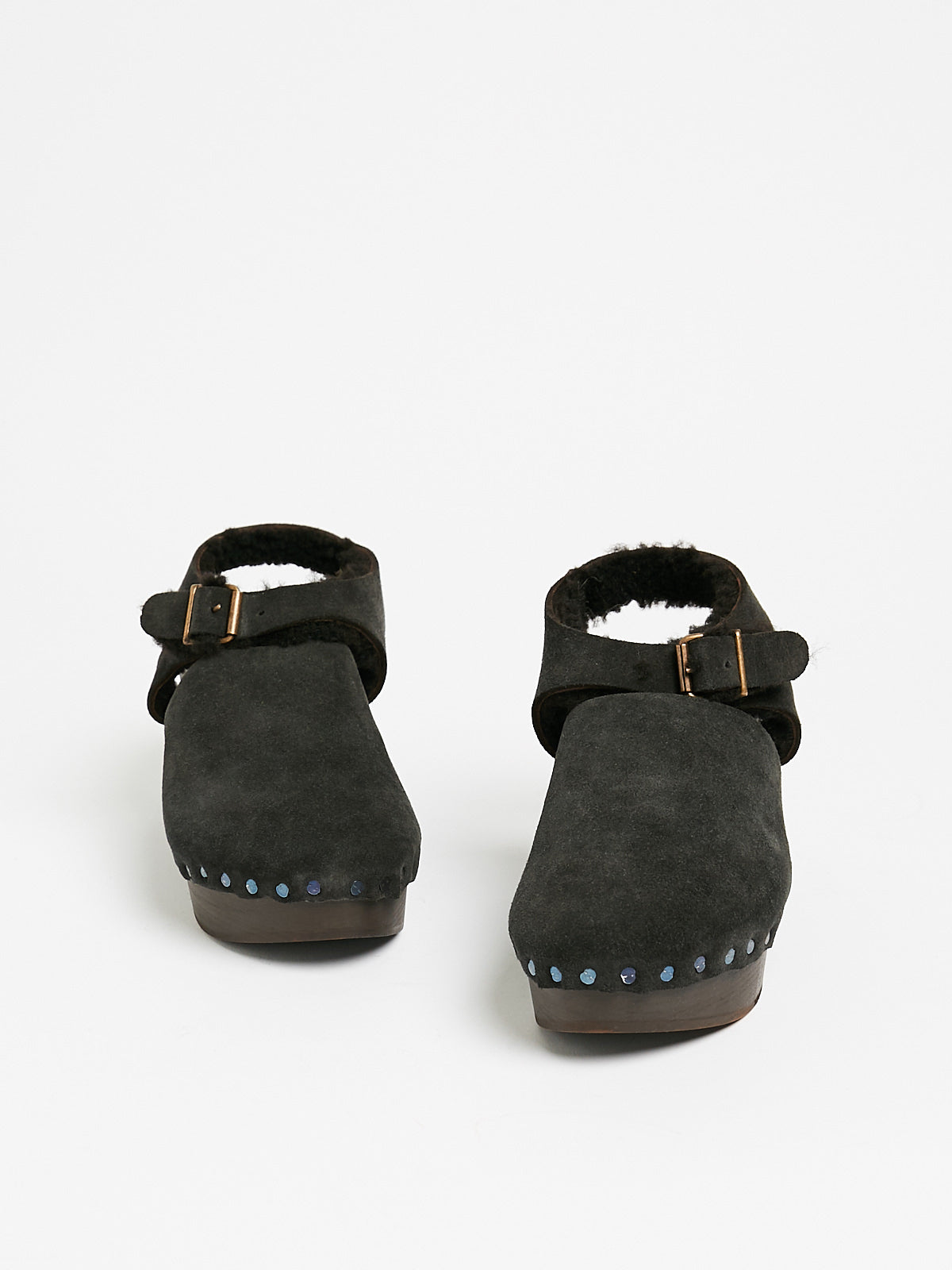 Daniela Gregis - Zoccolo Clog Accollato Alto Fondo Scuro in Dark Brown ...