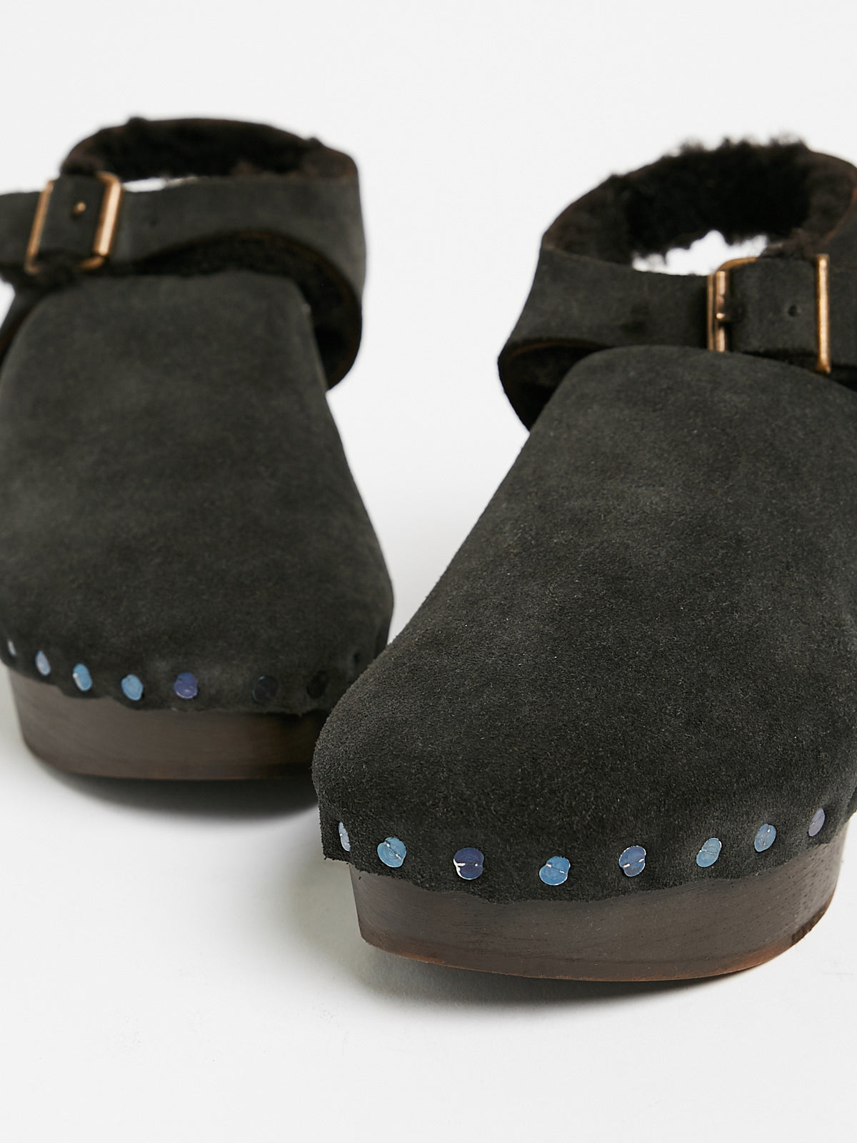 Daniela Gregis - Zoccolo Clog Accollato Alto Fondo Scuro in Dark Brown ...