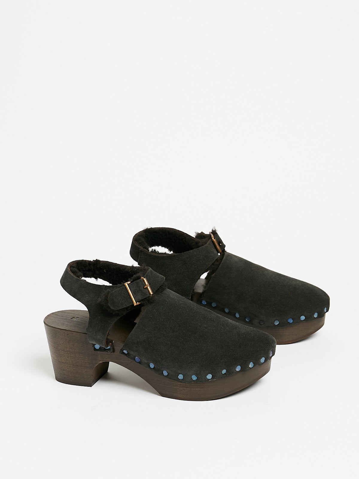 Daniela Gregis - Zoccolo Clog Accollato Alto Fondo Scuro in Dark Brown ...