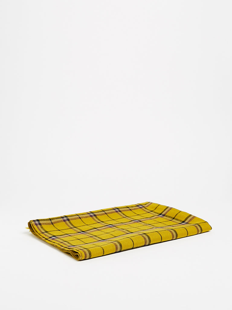 Denis Colomb Kita Plaid Stole in Anis, Plum Purple, Dust Brown and Black