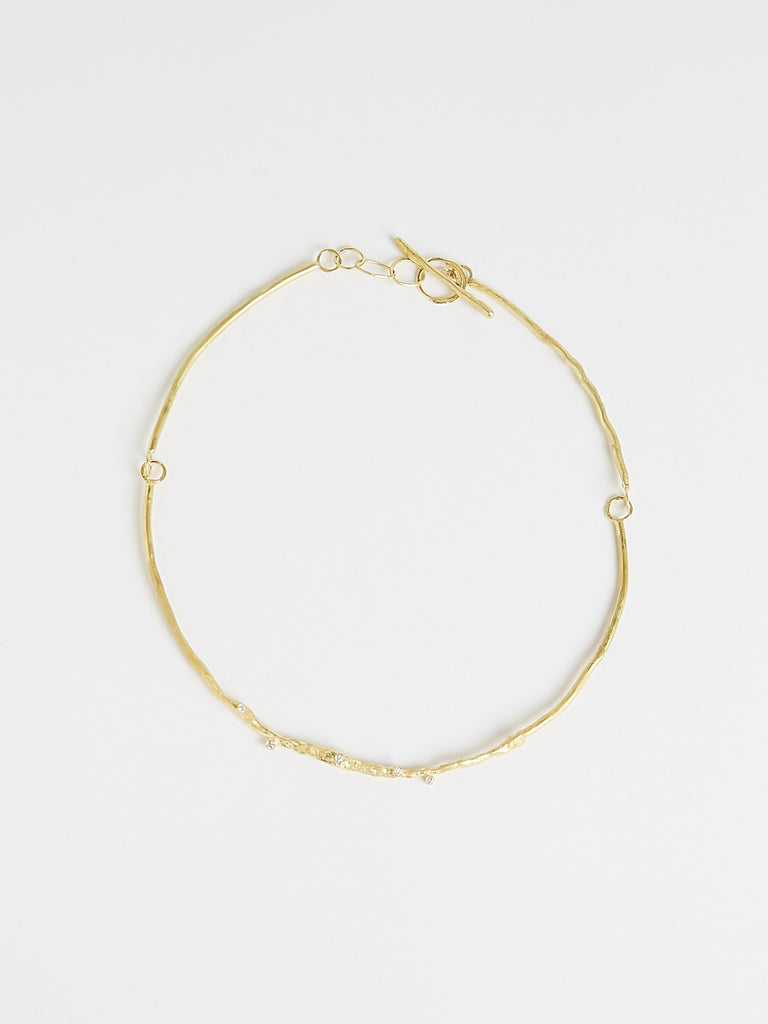 Disa Allsopp Orc Necklace in 18k Yellow Gold with 5 Diamonds